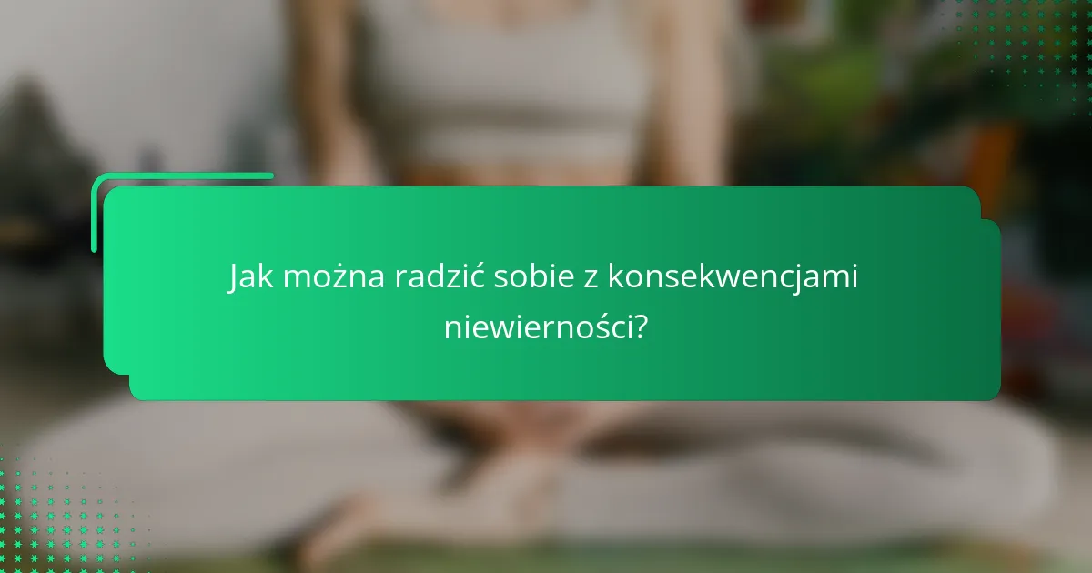 Jak można radzić sobie z konsekwencjami niewierności?