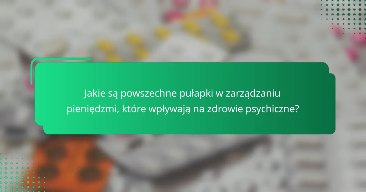 Jakie są powszechne pułapki w zarządzaniu pieniędzmi, które wpływają na zdrowie psychiczne?