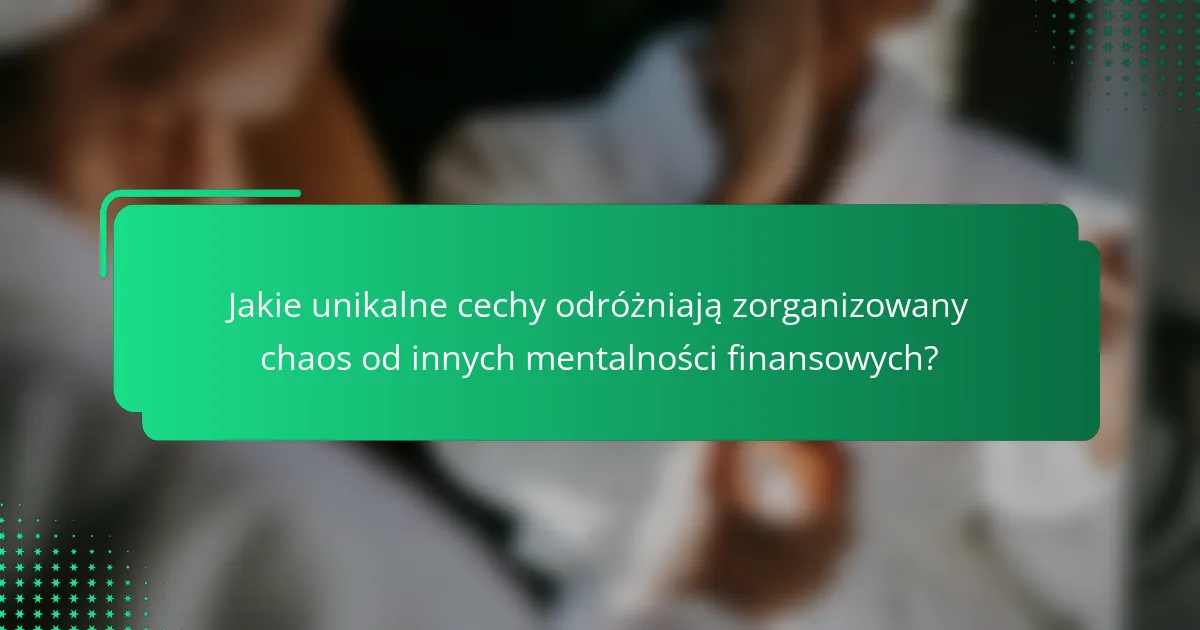 Jakie unikalne cechy odróżniają zorganizowany chaos od innych mentalności finansowych?