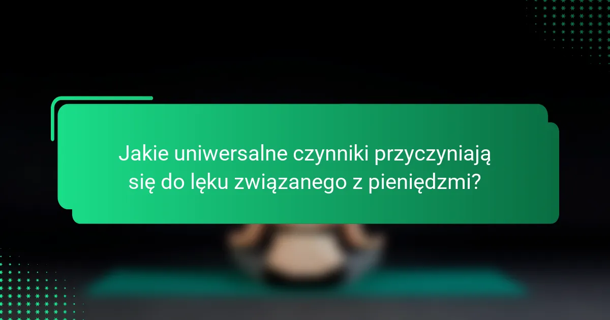 Jakie uniwersalne czynniki przyczyniają się do lęku związanego z pieniędzmi?